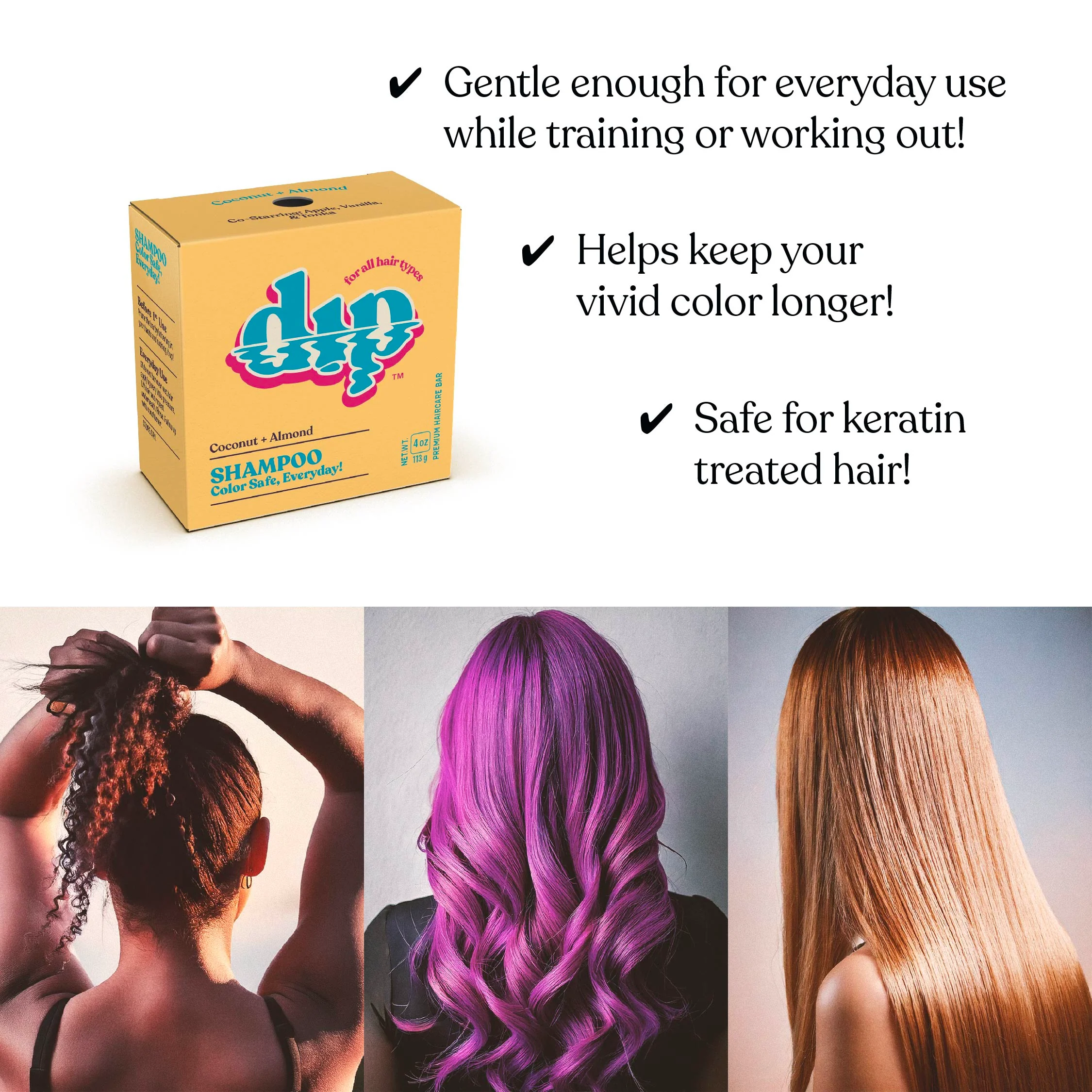 Dip Shampoo Bar: Color Safe, Everyday - Coconut & Almond - Image 4