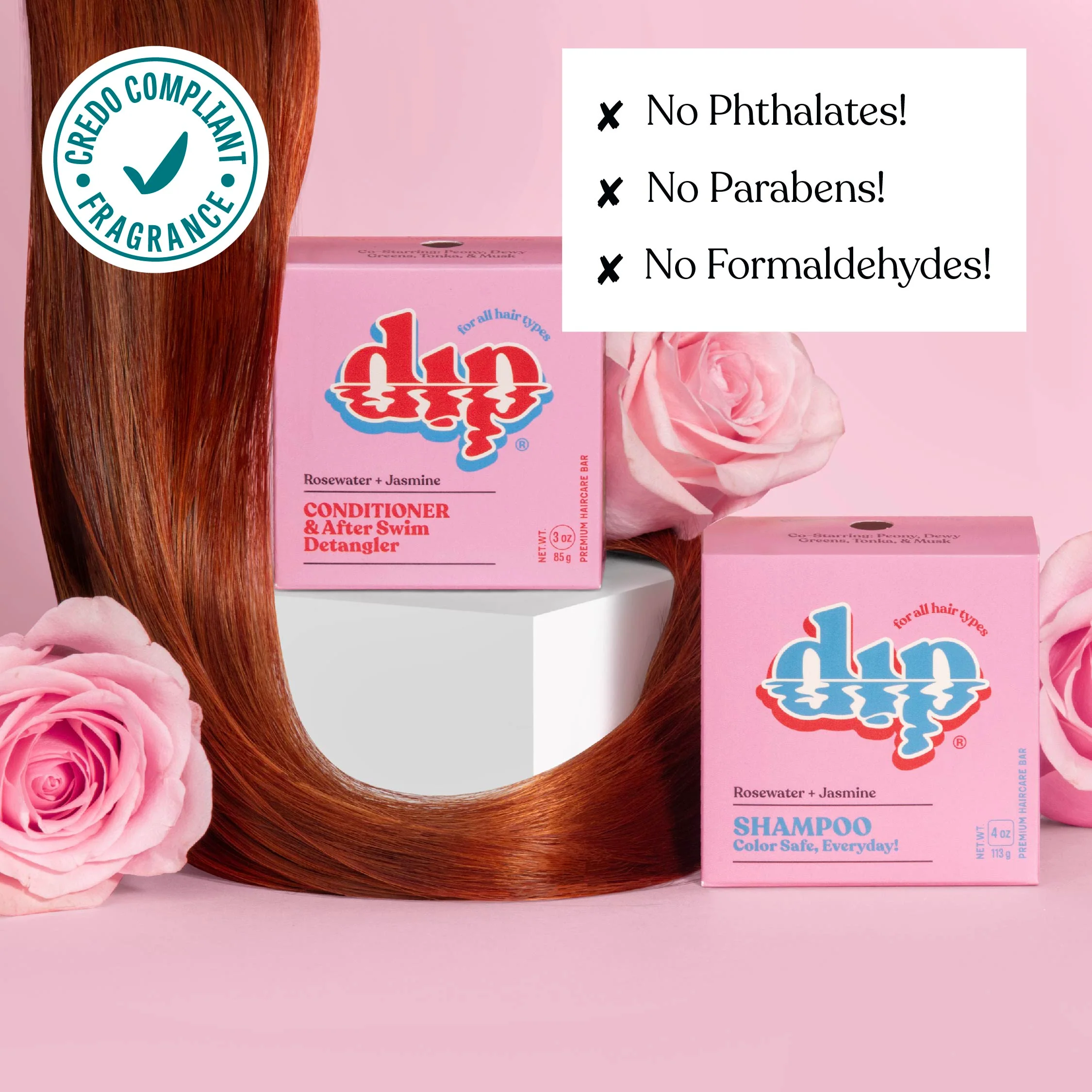 Dip Conditioner Bar & After Swim Detangler - Rosewater & Jasmine - Image 4