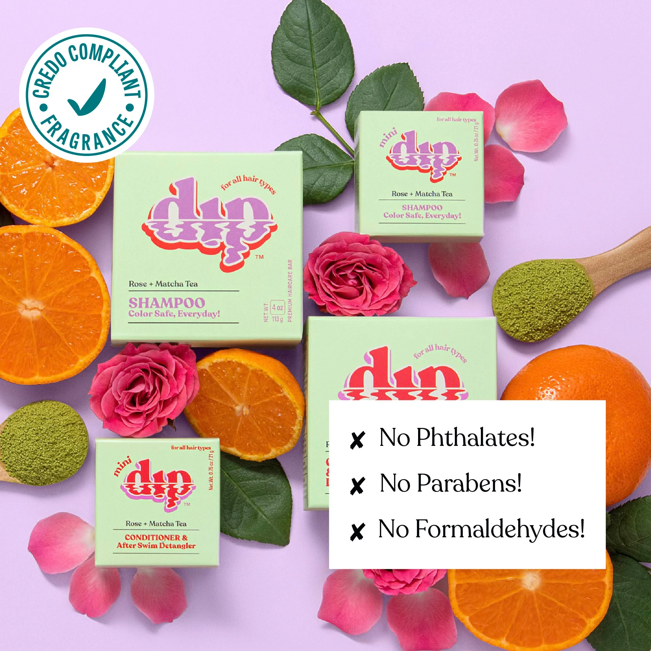 Mini Dip Shampoo Bar: Color Safe, Everyday - Rose & Matcha Tea - Image 5