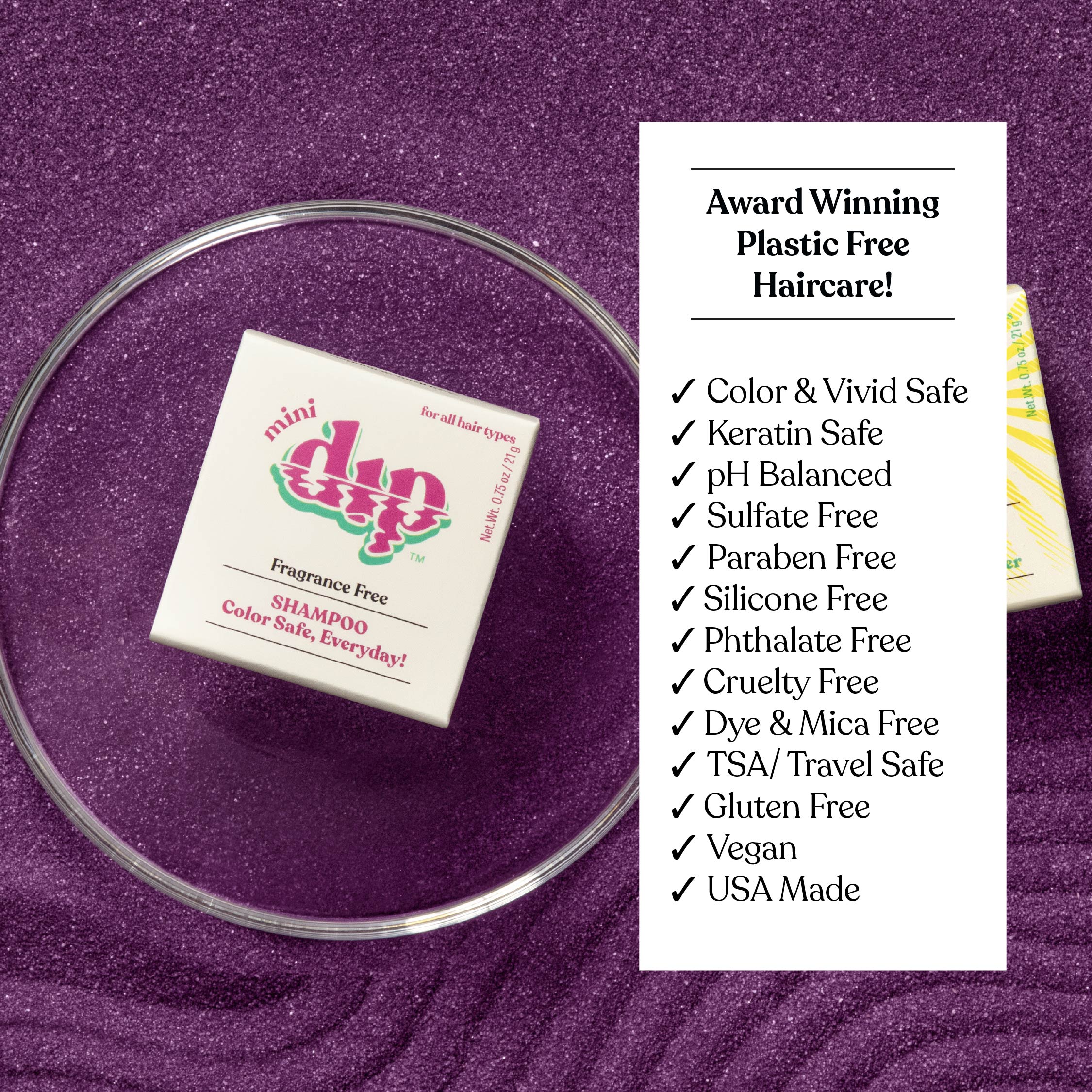 Mini Dip Shampoo Bar: Color Safe, Everyday - Fragrance Free - Image 7